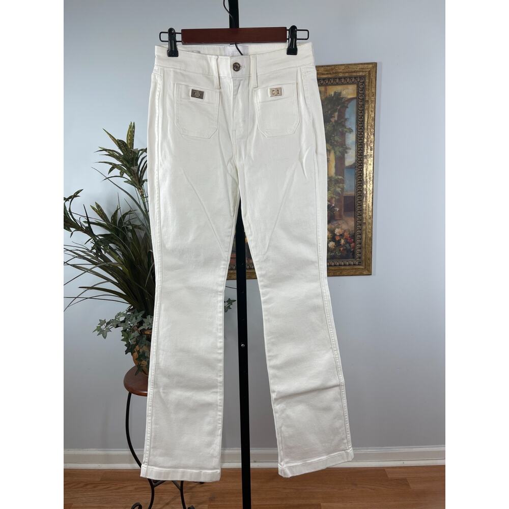 White House Black‎ Market Jeans Womens 0R White Skinny Flare Minimalist Luxury